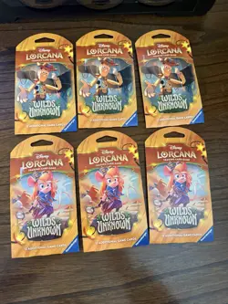 Disney Lorcana TCG - Wilds Unknown Sleeved Booster Packs - LOT OF 6 - Image 1