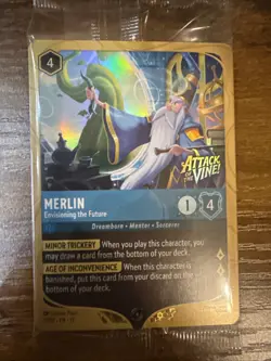 Disney Lorcana Merlin Envisioning the Future Prerelease Promo Attack Of The Vine - Image 1