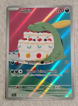 Pokemon Gulpin 154/142 SV Stellar Crown SCR IR Illustration Rar Full Art Card NM - Image 1