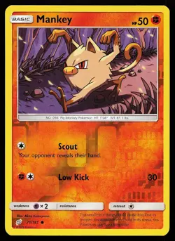 Mankey 71/181 Reverse Holo Common Team Up Pokemon Card - Image 1