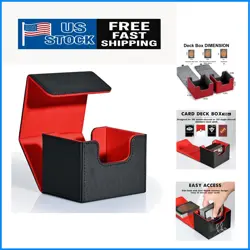 Elegant Black & Red MTG Deck Box - Holds 120+ Cards, Waterproof Magnetic Closure - Image 1