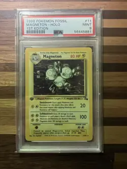 1999 Pokemon Fossil 1st Edition Magneton Holo #11 PSA 9 - Image 1