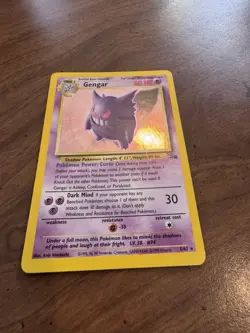 Wizards Pokemon TCG Gengar 5/62 Fossil Unlimited Holo Rare 80 HP English 1999 - Image 2