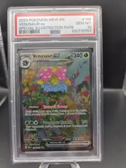 2023 POKEMON MEW EN-151 SPECIAL ILLUSTRATION RARE #198 VENUSAUR EX PSA 10 - Image 1