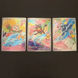 Popplio Rowlet Litten MEP 043 044 045 Pokemon 30th Anniversary First Partner NM - Image 1