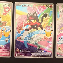 Popplio Rowlet Litten MEP 043 044 045 Pokemon 30th Anniversary First Partner NM - Image 3