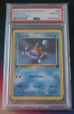 Pokemon 2000 Squirtle 68/82 1st Edition Team Rocket GEM MINT PSA 10 - Image 1