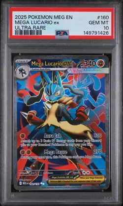 Mega Lucario ex Full Art PSA 10 Pokemon Mega Evolution 160/132 - Image 1