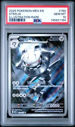 2025 POKEMON MEG EN-MEGA EVOLUTION ILLUSTRATION RARE #150 STEELIX PSA 10 - Image 1