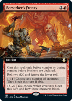 Mint/Near-Mint, English - 1 x MTG Berserker's Frenzy - Extended Art Commander: A - Image 1