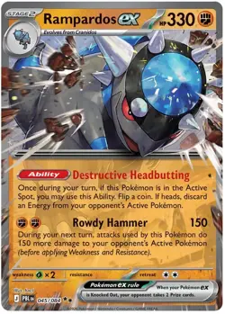 Rampardos ex 045/084 Double Rare Holo ME05: Pitch Black - Image 1
