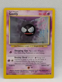 GASTLY 50/102 C BASE SET UNLIMITED POKEMON LIGHTLY PLAYED GASTLY - Image 1