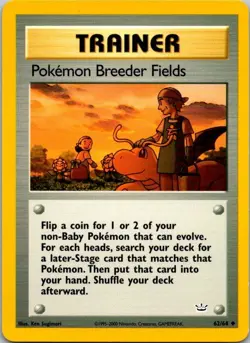 Pokemon Breeder Fields 62/64 Uncommon Neo Revelation Pokemon Unlimited Near Mint - Image 1