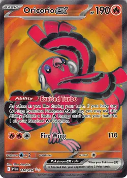 Oricorio ex 110/094 Ultra Rare Phantasmal Flames Pokemon Near Mint - Image 1