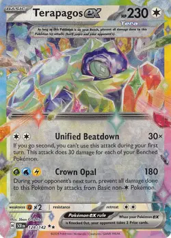 Terapagos ex 128/142 Double Rare Stellar Crown Pokemon Near Mint - Image 1