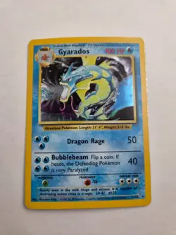 Pokemon Gyarados Base Unlimited 6/102 Holo Rare MP WOTC 1999 Holographic - Image 1
