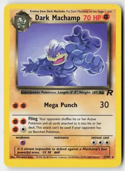 Pokemon Dark Machamp - 27/82 - Rare Team Rocket Unlimited MP - Image 1