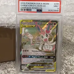 2019 Pokemon Gardevoir & Sylveon GX 205/214 Unbroken Bonds Holo PSA 9 - Image 4