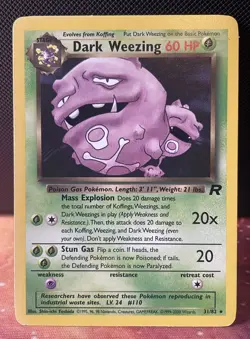 Dark Weezing 31/82 Pokemon Team Rocket Unlimited Rare Lightly Played - Image 1