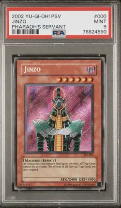 2002 Yugioh Jinzo PSV-000 Secret Rare PSA 9 MINT - Image 1