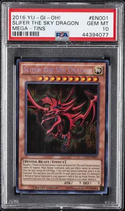 2016 YU-GI-OH! MEGA-TINS #EN001 SLIFER THE SKY DRAGON PSA 10 - Image 1