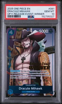2025 ONE PIECE PROMOS #081 DRACULE MIHAWK PSA 10 - Image 1