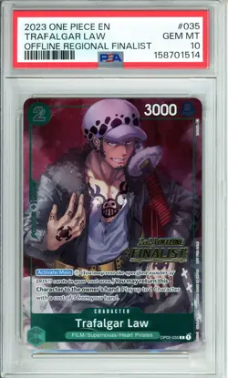 One Piece Graded: Trafalgar Law OP02-035 Offline Regional Finalist (2023) PSA 10 - Image 1