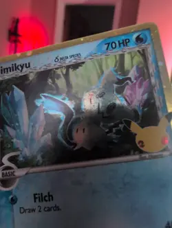 Pokemon TCG 2021 25th Anniversary Celebrations Mimikyu Black Star Promo SWSH136 - Image 3