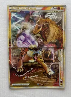 Pokemon Entei & Raikou Legend 90/95 + 91/95 (both) HGSS Unleashed Holofoil LP - Image 1