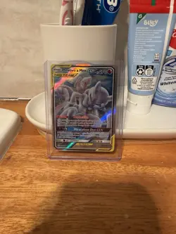 Pokemon TCG Mewtwo & Mew GX TAG TEAM GX 270 HP Holo Card English - Image 2