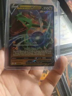 Pokemon TCG Rayquaza v Evolving Skies Holo Ultra Rare Card 110/203 - Image 1
