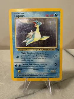 Lapras Fossil 10/62 - Unlimited Holo Rare Card - Pokemon Card TCG - Image 1