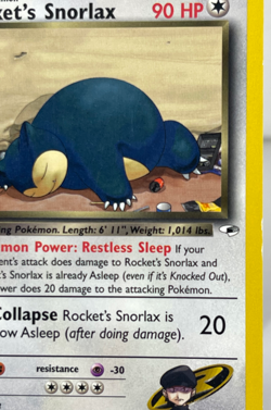 Pokemon TCG Gym Heroes ROCKET'S SNORLAX NON-HOLO RARE Card #33 - Image 3