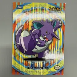 Pokemon Topps Nidoking Series 2 Stick Ons Card 34 2 of 10 2000 TV Animation LP - Image 1