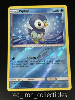 Piplup 31/156 Reverse Holo Common Ultra Prism Sun & Moon Pokemon Card 2018 - Image 1