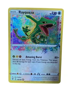 Pokemon Rayquaza Amazing Rare SWSH04: Vivid Voltage 138/185 NM M TCG CARD HOLO - Image 1