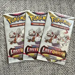 3 x Pokemon Sword & Shield Lost Origin Fun Pack 3 cards per pack Sealed - Image 1
