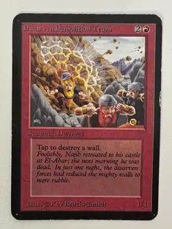 Magic the Gathering MTG Alpha Dwarven Demolition Team MP (Beta Bob) - Image 1