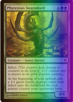 MTG Magic the Gathering Phyrexian Swarmlord New Phyrexia LP FOIL - Image 1