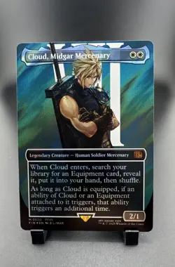 Cloud, Midgar Mercenary (Borderless) (Surge Foil) Final Fantasy Foil - Image 1