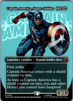 Marvel Super Heroes Captain America, Super-Soldier Borderless Foil (M0352) MTG - Image 1