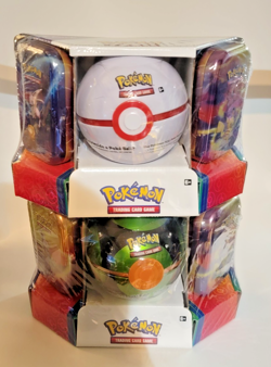 Lot of 2 Pokemon TCG 3 Tin Pack Sams Club Kanto Powers Pokeball Tin 820650106361 - Image 1