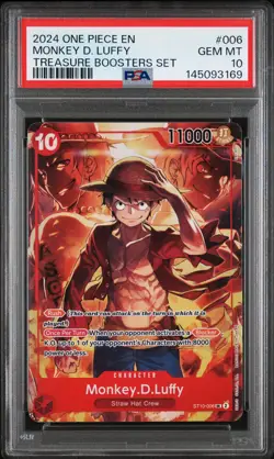 2024 ONE PIECE PROMOS TREASURE BOOSTERS SET #006 MONKEY D. LUFFY PSA 10 - Image 1