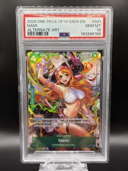 2026 ONE PIECE OP14-EB04-THE AZURE SEA'S SEVEN ALTERNATE ART #031 NAMI PSA 10 - Image 1
