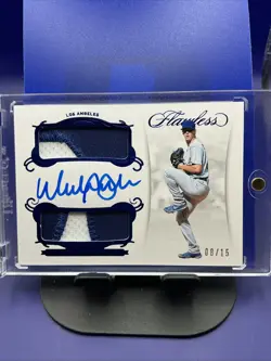 2018 Panini Flawless Rookie Walker Buehler Auto Dual Patch /15 Gem SSP - Image 1