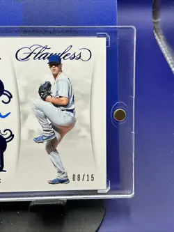 2018 Panini Flawless Rookie Walker Buehler Auto Dual Patch /15 Gem SSP - Image 2