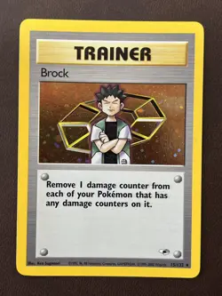 Holo Brock Trainer #15/132 Gym Heroes NM/LP Vintage Pokemon TCG Excellent Card - Image 1