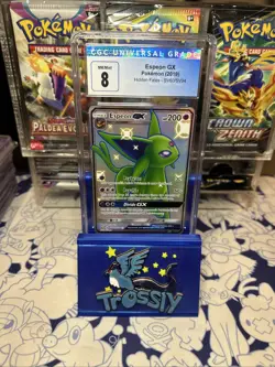 Espeon GX Hidden Fates Secret Rare Shiny Pokemon Card CGC 8 Blue Label - Image 1