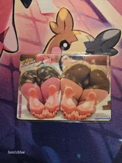 Mina Ashido & Momo Yaoyorozu My Hero Academia Custom Glow Waifu Card Feet Art - Image 1