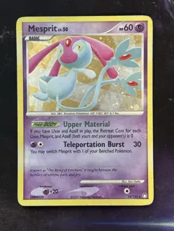 Mesprit 14/123 Holo Rare, DP Mysterious Treasures, Pokemon Card MP - Image 1